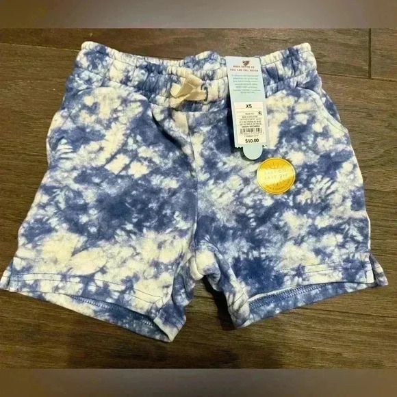 NWT Cat & Jack Blue Tie-Dye Easy On Easy Off Shorts XS Summer - Picture 1 of 3